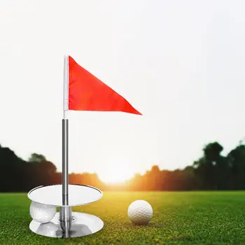 Чашка для гольфа Клюшки из нержавеющей стали флагштоки для гольфа для детей Направляющая для выравнивания Гольф в помещении на открытом воздухе Двор