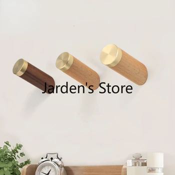 Уникальный дизайн, латунные деревянные крючки для украшения в японском стиле, крючок для одежды в гостиной