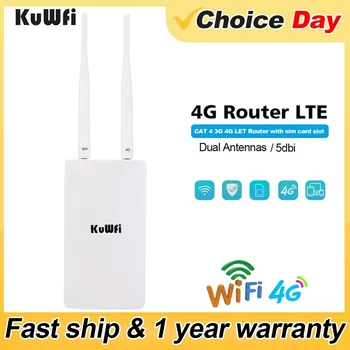 KuWFi открытый 4G LTE WiFi маршрутизатор 150 Мбит/с Беспроводной маршрутизатор с Sim-картой Водонепроницаемая домашняя точка доступа RJ45 WAN LAN Покрытие Wi-Fi