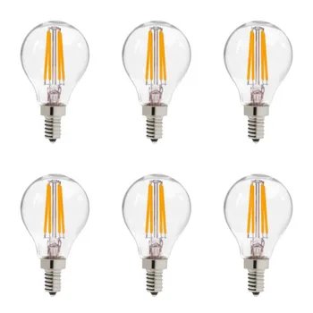 6шт светодиодная стеклянная лампа накаливания Edison E27 E14 B22 Лампа 220V Электрическая Лампочка C35 G45 4 Вт 8 Вт 12 Вт Стеклянная Лампа Винтажная Свеча