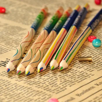 10шт цветных карандашей радужного цвета 4 в 1, канцелярские принадлежности для рисования, школьные принадлежности для награждения учащихся F292