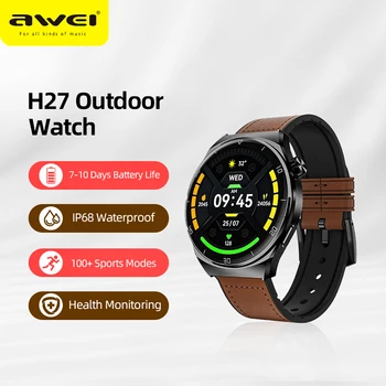 Awei H27 Smartwatch Мужские 1,43-дюймовый AMOLED-Экран IP68 Водонепроницаемые Смарт-Часы Уличные Часы Спортивный Фитнес-Браслет Для Android IOS