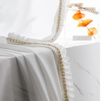Корейская шифоновая пряжа для штор романтическая пряжа для штор из бисера для штор гостиная спальня балкон пряжа Скандинавская изготовленная на заказ пряжа для штор
