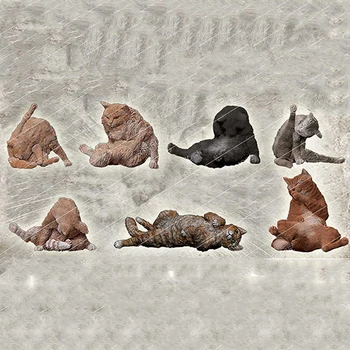 Фигурка из смолы 1/16 modern cats crew включает в себя 7 Моделей в Разобранном Виде и Неокрашенный Набор для Сборки фигурок