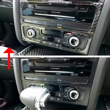 Накладка на CD-панель управления салоном из углеродного волокна для Audi A4 B8 A5, Декоративная отделка рамки розетки кондиционера