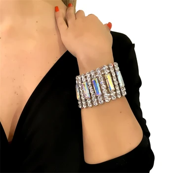 Элегантный ювелирный браслет со стразами, женский изысканный роскошный браслет для свадебной вечеринки, Модный ювелирный браслет из хрусталя