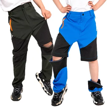 Детские летние походные брюки, Быстросохнущие Съемные Эластичные брюки для спорта на открытом воздухе, детские брюки для кемпинга, альпинизма, треккинга для мальчиков и девочек