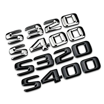 3d Abs Zwarte Буквы Auto Kofferbak Значок Наклейка Для Автомобиля Mercedes S W221 w222 Аксессуары S320 S400 S500 S600 Эмблема Логотип