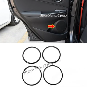 ABS Углеродное волокно для Hyundai Kona Encino 2017-2020 Двери автомобиля Аудио Динамик Звуковое кольцо Украшение круга Отделка крышки Автостайлинг