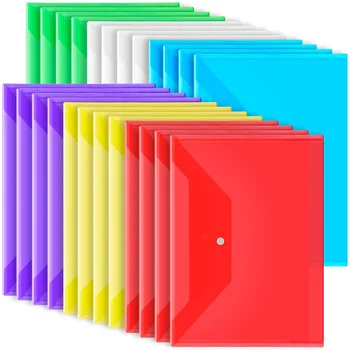 Пластиковые конверты на 24 упаковки с застежкой, пластиковые папки для документов, прозрачные конверты формата А4, пакеты для файлов