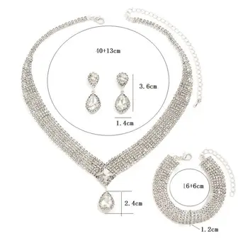 4 шт./компл., набор украшений, гипоаллергенное женское ожерелье, глянцевый модный комплект украшений для невесты, роскошный ювелирный аксессуар