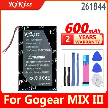 Мощный аккумулятор KiKiss емкостью 600 мАч 261844 для цифрового аккумулятора Gogear MIX III 301845