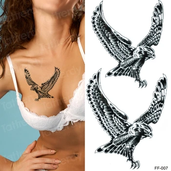 временная татуировка для женщин девочек водонепроницаемая наклейка с татуировкой животные орел змея сексуальная татуировка для женской груди повязка на руку наклейка на тело