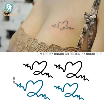 Водонепроницаемая временная татуировка наклейка сексуальная волна любви на груди тату наклейки флэш тату поддельные татуировки для девушек женщин