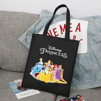 Disney Snow White Princess, Мужские и женские сумки для покупок, сумка-тоут, сумка-тоут, холщовые сумки, сумка для колледжа большой емкости