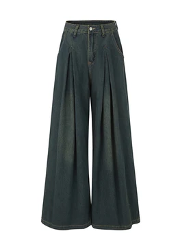 2023 Летние женские брюки Мешковатые повседневные Y2k Уличная одежда Джинсы с высокой талией Широкие брюки Одежда на пуговицах Американский ретро стиль