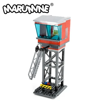 Marumine MOC 99 шт., идея Центра управления поездом, строительные кирпичи с рельсами 53401, строительные блоки, набор уличных моделей DIY