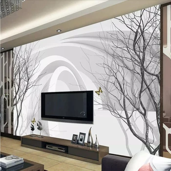 beibehang фотообои настенные фрески обои для спальни на заказ papel de parede Современные минималистичные абстрактные деревья фотообои