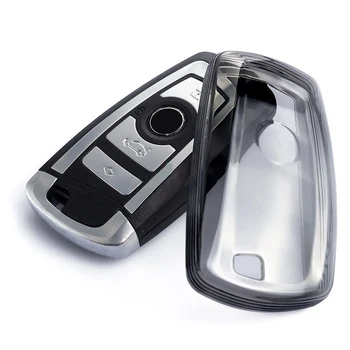 Черный Прозрачный Чехол-Брелок Подходит Для BMW F22 F30 F31 F34 F10 F11 F07 F01 F25 Модификация Чехла Для Ключей Автомобиля Аксессуары