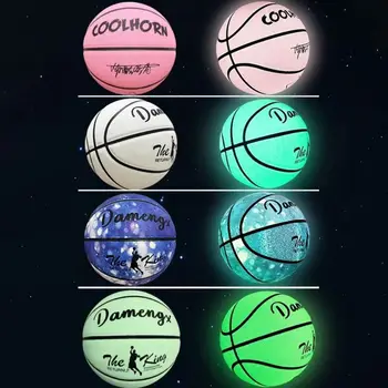 Износостойкий Светоотражающий Баскетбольный Мяч Светящийся Противоскользящий Светящийся Баскетбольный Мяч Светящийся Свет PU Светящийся Баскетбольный Студент