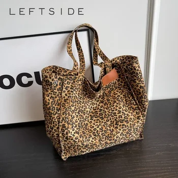 Сумка Lady Shopper LEFTSIDE Женские Сумки Big Leopard Для Сумки, Сумочка Большого Размера 2023, Модный Корейский Дизайн, Вместительное Плечо Для Покупок