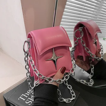 Сумки-клатчи Y2K Star с индивидуальной цепочкой, Корейские Женские Мини-сумки через плечо, роскошные Дизайнерские Брендовые сумочки-мессенджеры в готическом стиле