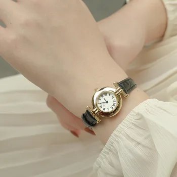 Женские часы, роскошные Новые модные золотые часы, хит продаж, кожаные женские часы, винтажные часы, женские платья.