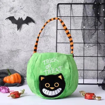 Счастливый Эльф, Черный кот, Мешок конфет на Хэллоуин, Сумочка из тыквы, подарочный пакет, Трюк или угощение