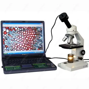 Студенческий составной микроскоп-AmScope Поставляет 40X-400X Студенческий составной микроскоп + 1,3-мегапиксельная цифровая камера