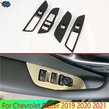 Для Chevrolet Blazer 2019 2020 2021 Внутренняя дверная ручка в стиле углеродного волокна, Крышка, Защелка, Отделка чаши, вставка безеля, рамка, украшение