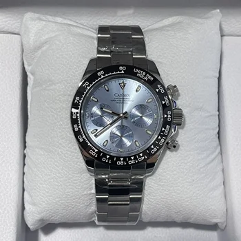 CADISEN Ограниченный выпуск CADISEN Diver Мужские часы ST1902 Panda Автоматический механический хронограф 100 м Водонепроницаемые керамические наручные часы