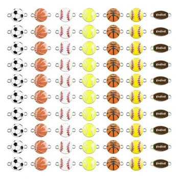 70 шт Эмалированные футбольные амулеты Бейсбол Баскетбол Футбольные амулеты Для изготовления ювелирных изделий, для браслетов Ожерелье Серьги Сделай сам
