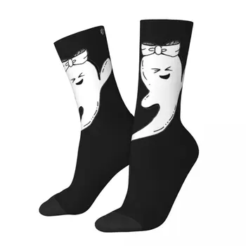 Хип-хоп Винтажные мужские компрессионные носки Cutie Ghost Crazy линии Унисекс Harajuku с бесшовным принтом, забавная новинка, носок Happy Crew