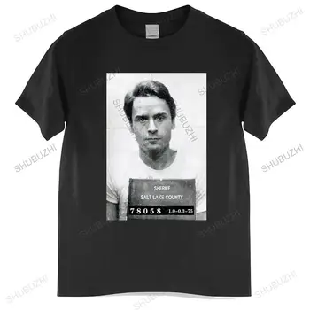 Мужская футболка с круглым вырезом, модная брендовая футболка, черная новая футболка Boardrippaz, фотография Теда Банди, Мэнсона Дамера, Серийного убийцы, размер евро