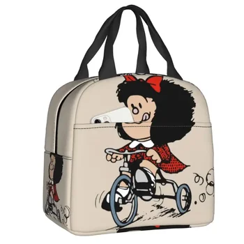 Счастливый Велоспорт Mafalda Box для Женщин Мультяшный Кулер Термальная Еда Изолированная Сумка Для Ланча Дети Школьники Сумки Для Пикника