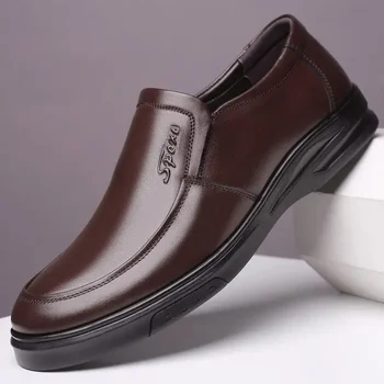 Черная Новая кожаная обувь Мужская студенческая деловая официальная одежда Корейская мужская обувь Молодежная спортивная обувь в британском стиле Мужская обувь