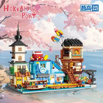 ZHEGAO MINI 00427 Модель порта Хоккайдо Модульная серия Street View DIY Игрушки Строительные блоки Подарок для мальчика 3321 шт.