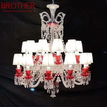 Хрустальный подвесной светильник BROTHER в роскошном стиле, Европейская свеча, Художественная гостиная, Ресторан, Спальня, Вилла, Люстра