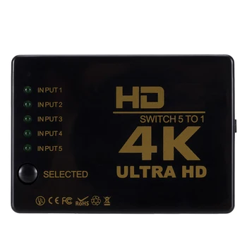Новый HDMI-Совместимый Переключатель 4K Switcher 5 в 1 из HD 1080P Видео Кабельный Разветвитель Концентратор Адаптер Конвертер для PS4/3 TV Box HDTV PC