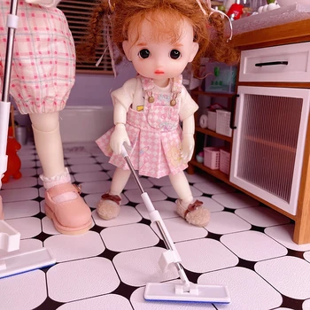 Миниатюрная швабра для кукольного домика 1: 12, мини-инструмент для уборки, игрушка для декора мебели, детские игрушки для ролевых игр, аксессуары для кукольного домика