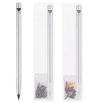 1 шт. Металлическая ручка без чернил, стираемый карандаш без чернил, Металлический карандаш, алюминиевый карандаш