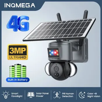 INQMEGA 3MP 4G Камера На Солнечной Энергии Для Защиты Безопасности Камера Наблюдения CCTV PTZ Smart Home Security IP Kamera с Сигнализацией