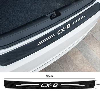 Карбоновая Кожаная Накладка Против Царапин На Заднюю Дверь Багажника Автомобиля, Защитная Накладка на Бампер, Защитная Полоса для Mazda CX8 CX-8 CX 8, Автомобильная Наклейка