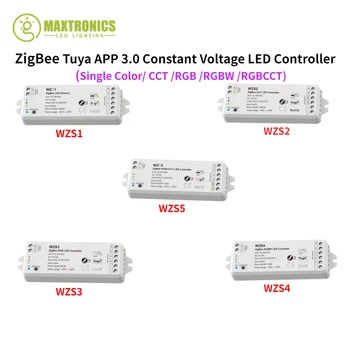 ZigBee Tuya APP 3.0 Светодиодный Контроллер Постоянного Напряжения 12V-36VDC 24V 2CH * 5A Для Одноцветных CCT RGB RGBW RGBCCT Светодиодных Лент