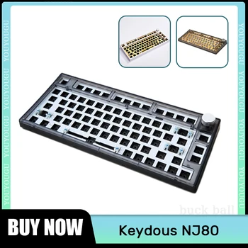 Keydous NJ80 Комплект Беспроводной Механической клавиатуры 3-Режимный Комплект клавиатуры из Алюминия, Стали и Латуни С горячей Заменой 75% RGB Клавиатуры на заказ 