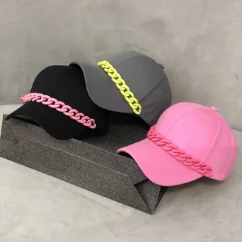 Модная женская кепка 2022 года, высококачественная шляпа-козырек для девочек с красочной цепочкой, хип-хоп кепка для мальчиков