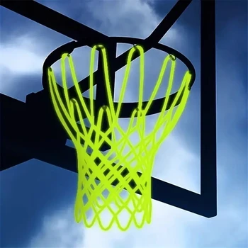 Стандартная светящаяся баскетбольная сетка 50 см, зеленая флуоресцентная баскетбольная сетка, самосветящаяся детская баскетбольная сетка 1ШТ