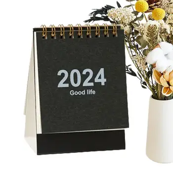 Портативный Настольный Календарь Маленький Настольный Календарь на 2024 год 2024 Мини-Календарь Креативное Украшение Рабочего стола Ежедневное Расписание Для
