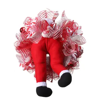 Рождественский Вор Венок Рождественские Мягкие Ножки Игрушка Кукла Санта Клаус Венок для Входной Двери Рождественская Елка Внутреннее Окно Праздничный Декор