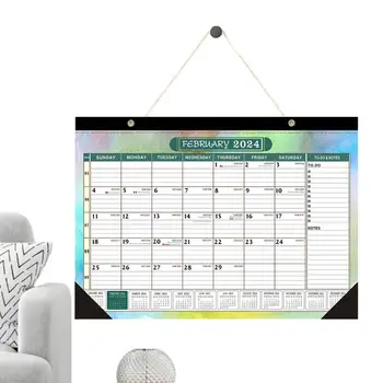 Ежемесячный Настенный Календарь Простой Календарь на январь Декабрь 2024 года Красочный Настенный Календарь Для Заметок Планирование Планирования Календарь на 12 Месяцев Для До